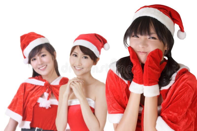 Muchachas atractivas de la Navidad imagen de archivo libre de regalías Muchachas atractivas de la Navidad imagen de archivo libre de regalías