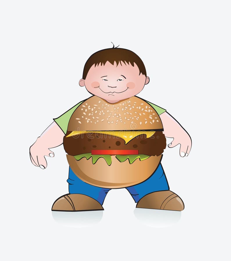 Muchacho de la hamburguesa. ilustración del vector