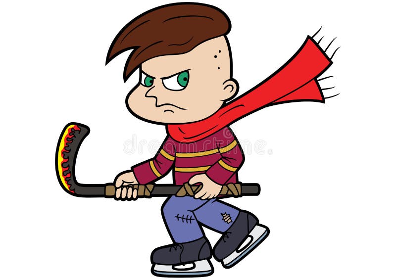 Muchacho del matón del jugador de hockey libre illustration Muchacho del matón del jugador de hockey libre illustration