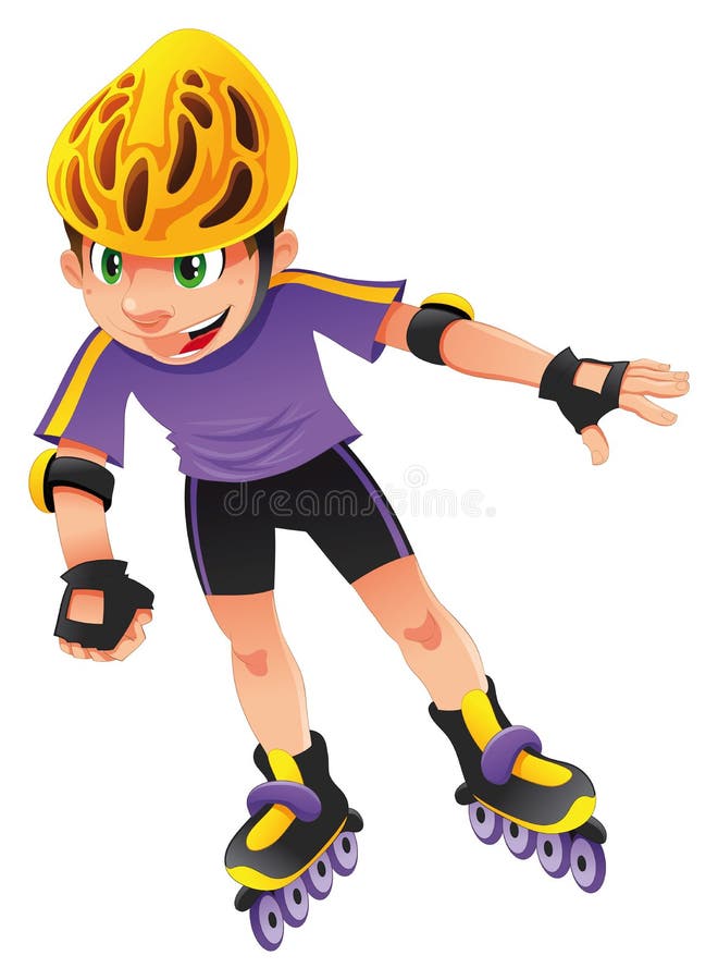 Muchacho del Rollerblade ilustración del vector Muchacho del Rollerblade ilustración del vector