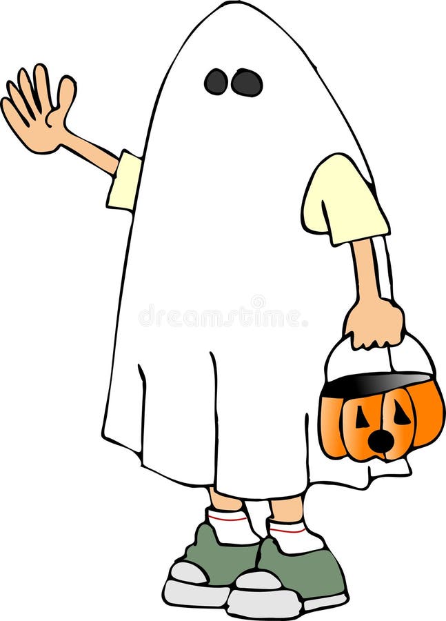 Download Muchacho En Un Traje Del Fantasma Stock de ilustración - Ilustración de muchacho, niños: 1276047