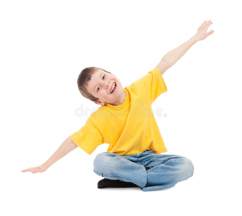 Niño Divertido Con La Camiseta Amarilla Foto de archivo - Imagen de  hermoso, camisa: 20193866