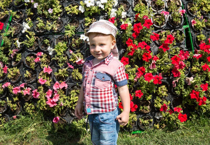 Muchacho lindo del pequeño niño en parque en la naturaleza en el verano imagen de archivo libre de regalías Muchacho lindo del pequeño niño en parque en la naturaleza en el verano imagen de archivo libre de regalías