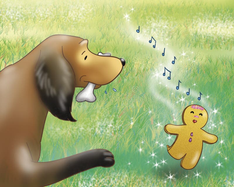Muchacho y perro del pan de jengibre libre illustration Muchacho y perro del pan de jengibre libre illustration