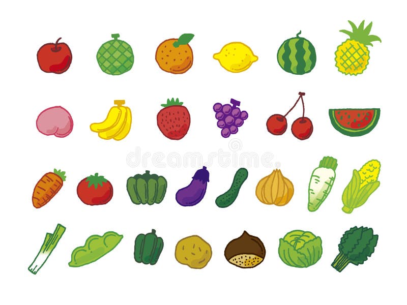 Muchas legumbres de fruta libre illustration Muchas legumbres de fruta libre illustration