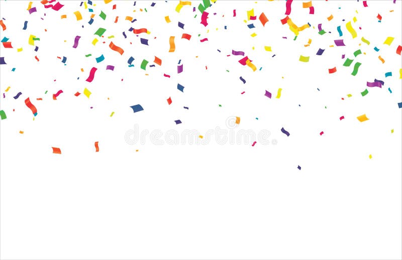 Muchos confeti colorido diminuto que cae aislado en fondo transparente stock de ilustración