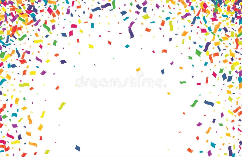Muchos confeti colorido diminuto que cae aislado en fondo transparente stock de ilustración