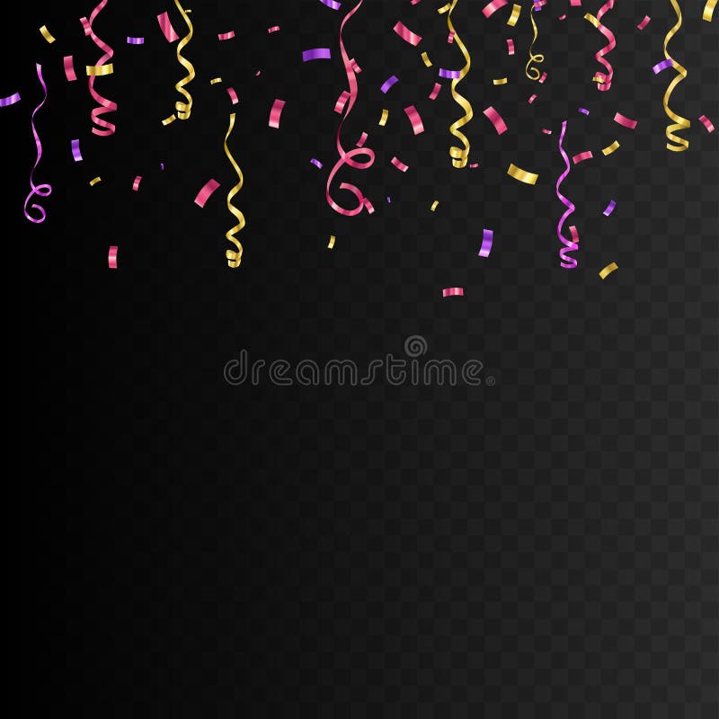 Muchos confeti y cinta coloridos que caen Vector libre illustration