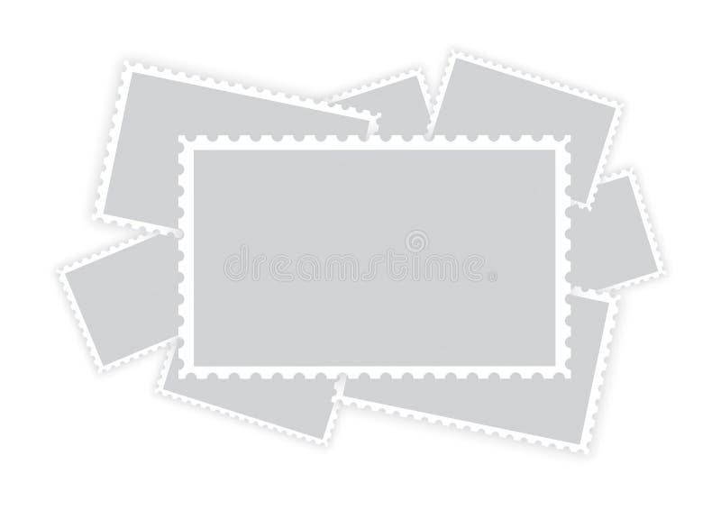 Muchos viejos marcos en blanco del sello del papel del franqueo ilustración del vector Muchos viejos marcos en blanco del sello del papel del franqueo ilustración del vector