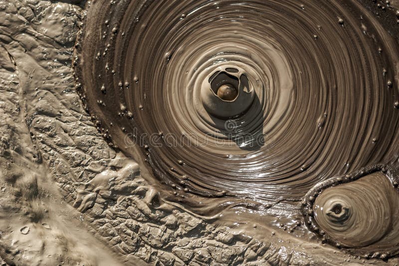 Mud bubble bursting from muddy volcanoes