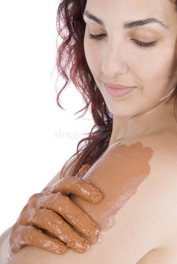 Mud treatment on a woman