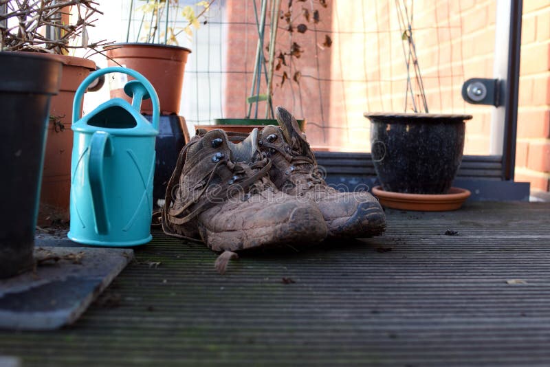 Muddy boots after gardening royalty free stock photos Muddy boots after gardening royalty free stock photos