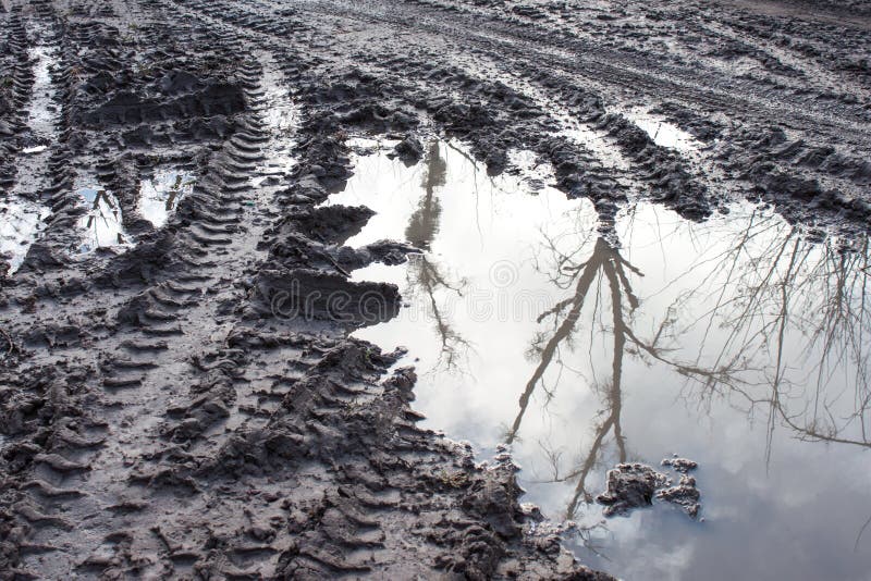 Muddy road royalty free stock photo