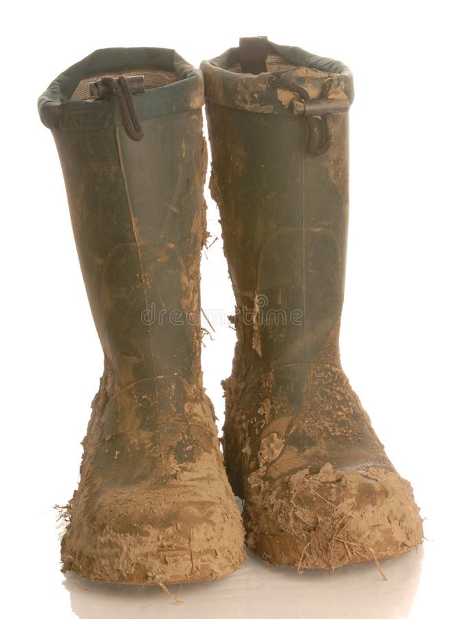 Muddy rubber boots stock photo. Image of grunge, lace 8857446