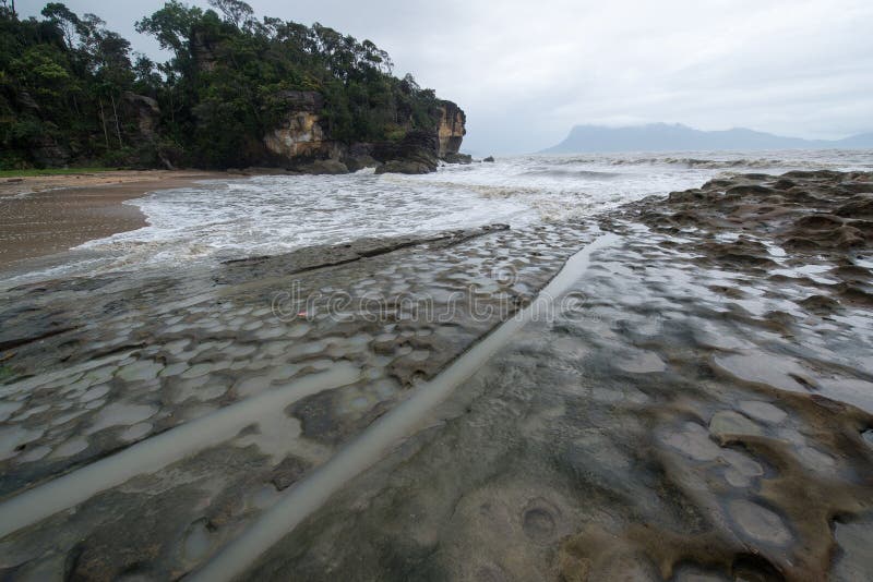 Muddy sea beach