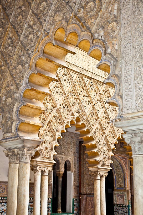 Mudejar decorations in the Royal Alcazars of Seville, Spain