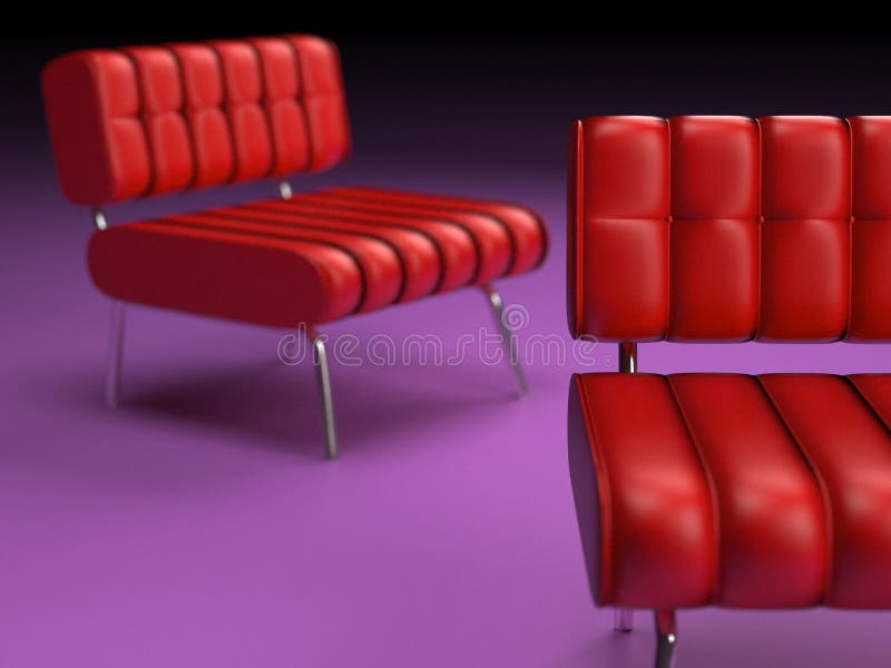 Muebles modernos - taburetes rojos ilustración del vector Muebles modernos - taburetes rojos ilustración del vector