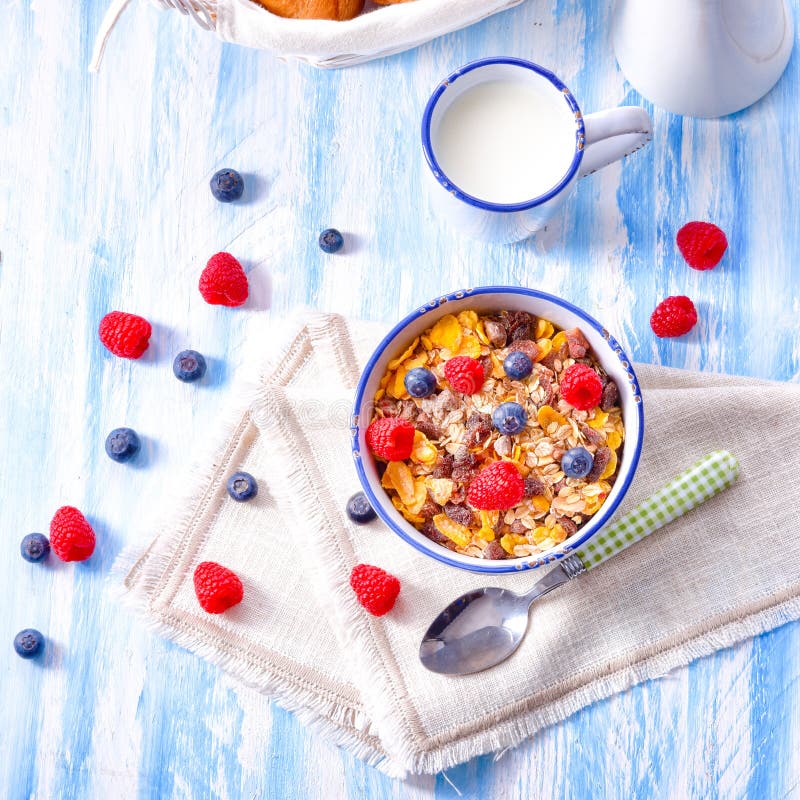 Muesli Breakfast Menu with Forest Fruits Stock Photo Image of muesli, eating 115352606