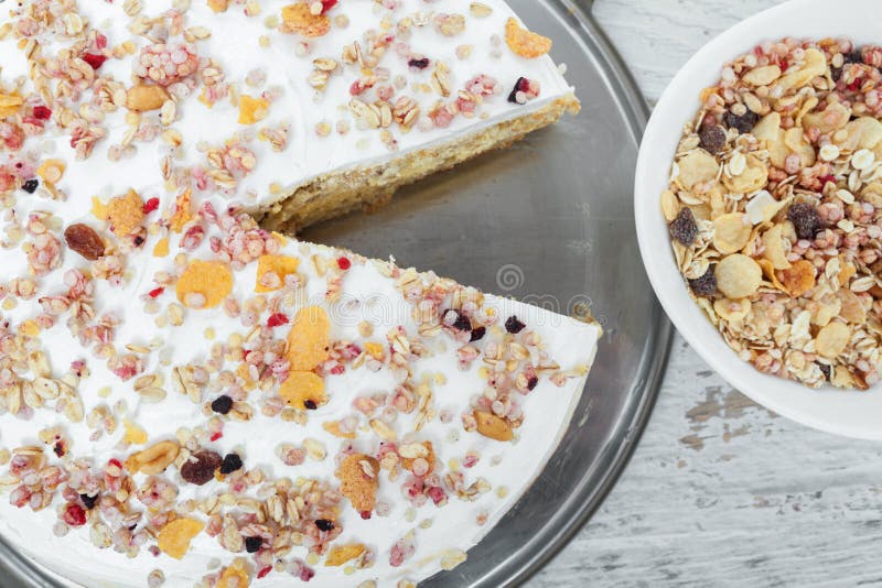 Muesli Cake Slice stock image. Image of healthy, cake 63785551