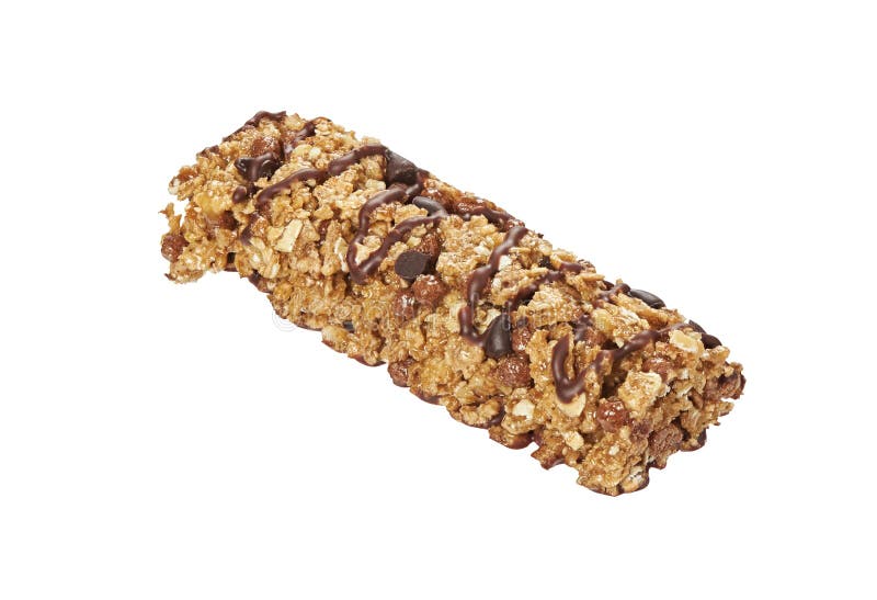 Muesli Cereal Bar with Chocolate Isolated Stock Photo Image of bran