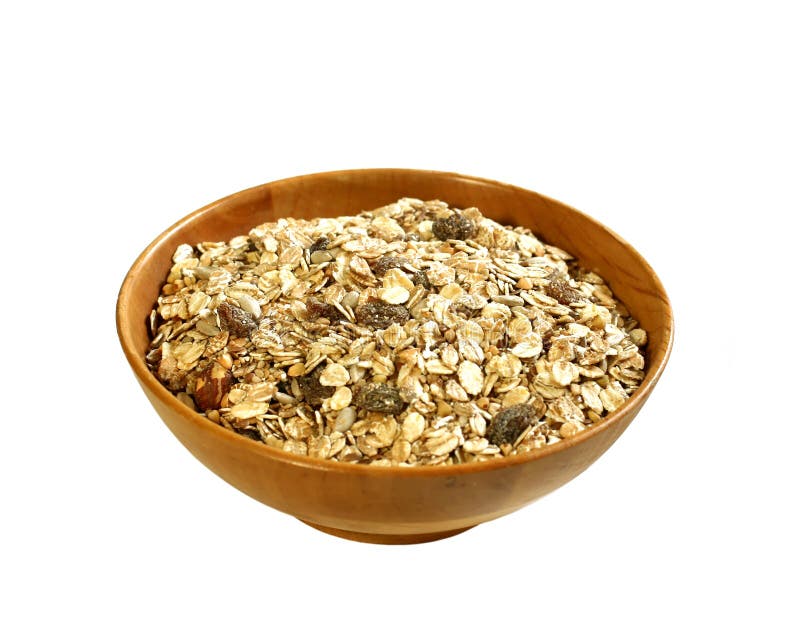 Muesli Da Aveia Com O Raisin Na Bacia Imagem de Stock Imagem de muesli, nutriente 25106095