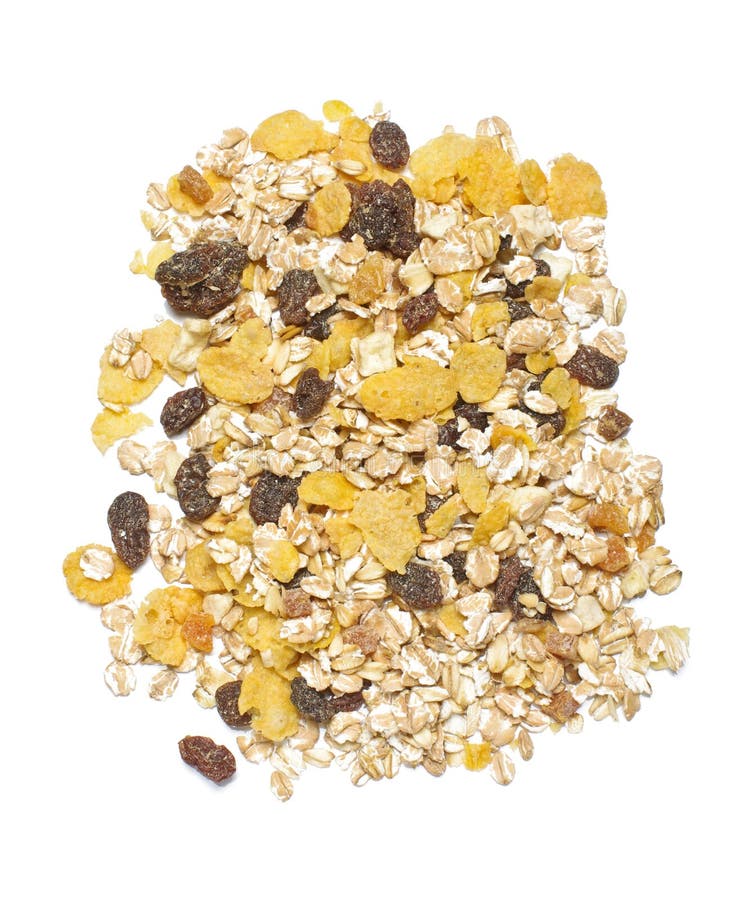 Muesli flakes mix stock photo. Image of black, background 37757528