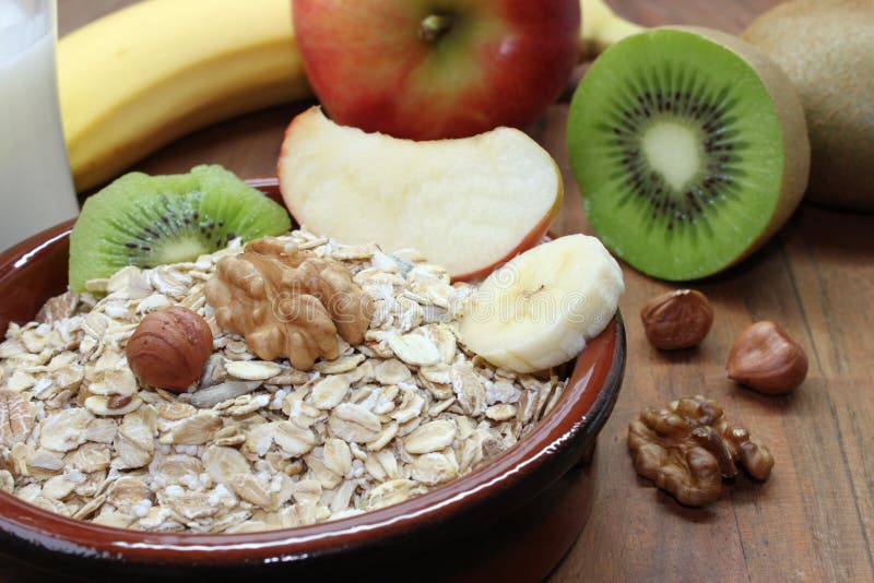 Muesli with fruit stock photo. Image of nuts, kitchen 56390782