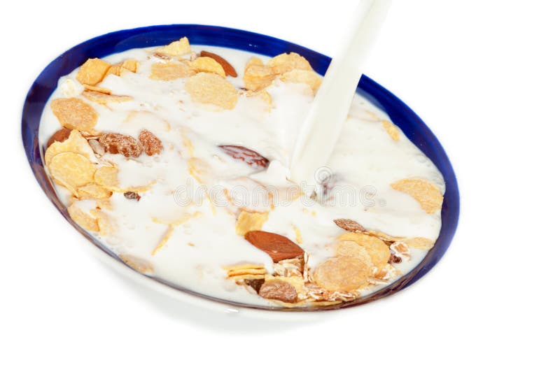 Muesli and Milk stock image. Image of cuisine, vegetarian 7518931