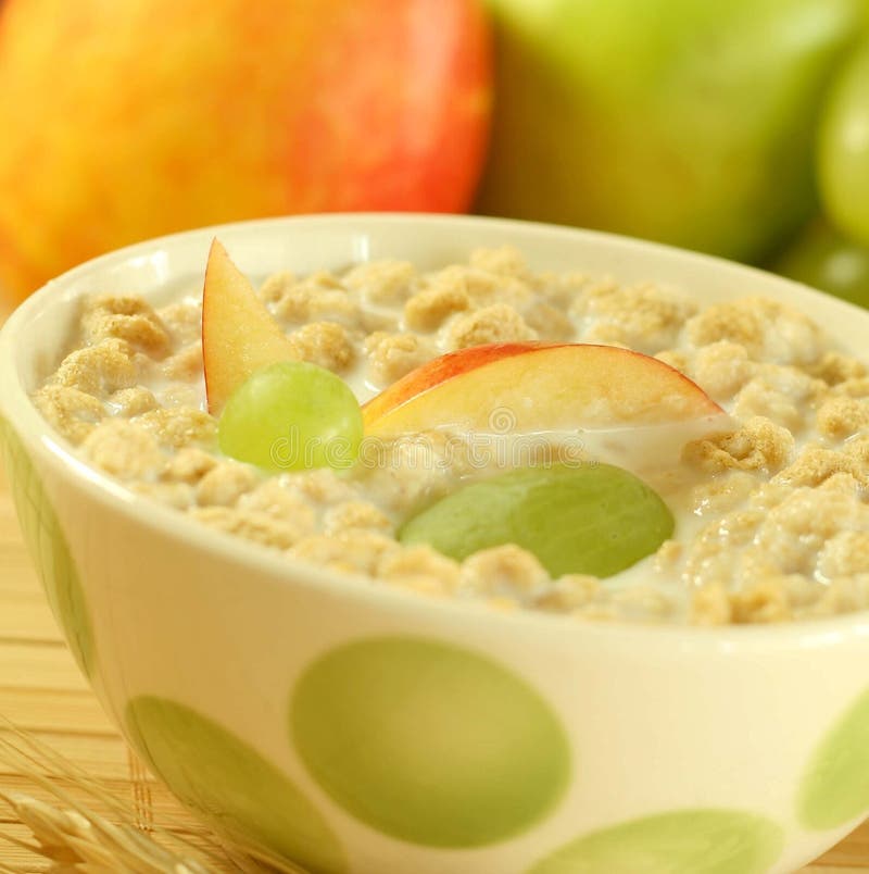 Muesli with Milk and Fruit. Stock Image Image of meal, glass 10716787