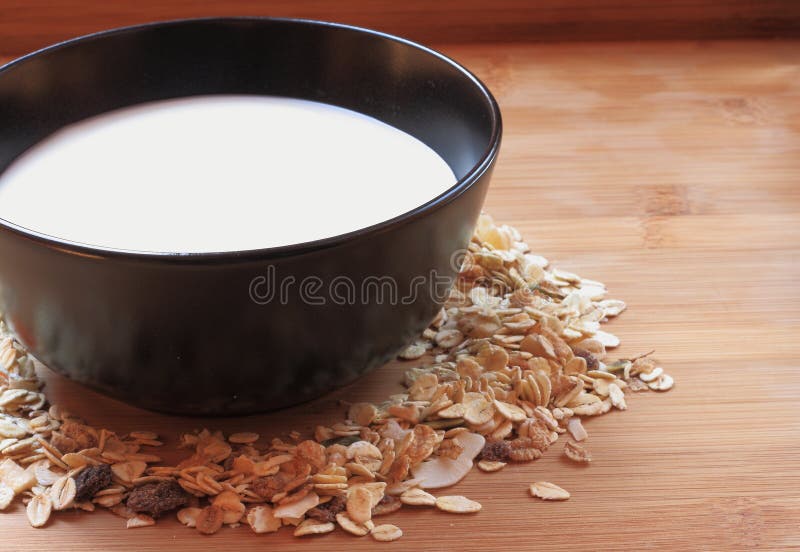 Muesli with Yogurt in a Bowl on a Table Stock Photo Image of