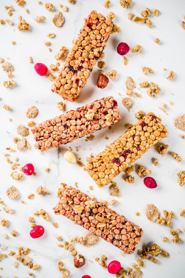 Mueslibar van graangewassengranola stock fotografie Mueslibar van graangewassengranola stock fotografie