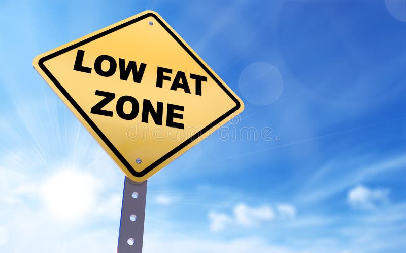 Low fat zone sign on blue sky background,3d rendered. Low fat zone sign on blue sky background,3d rendered