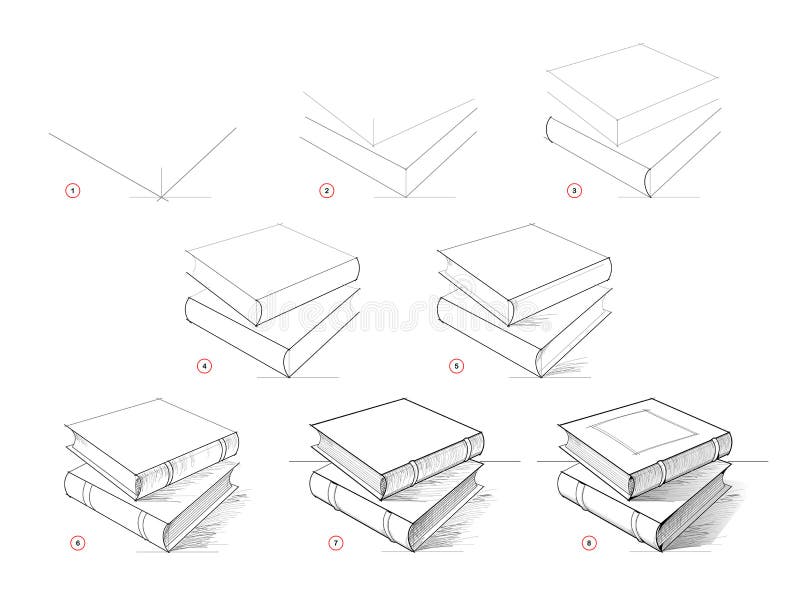 Muestra Cómo Aprender a Dibujar Un Esbozo De Libros. Creación Paso a Paso De Dibujo De Lápiz. Página Educativa Para Artistas. Ilustración del Vector - Ilustración de artista, resorte: 182772245 Muestra Cómo Aprender a Dibujar Un Esbozo De Libros. Creación Paso a Paso De Dibujo De Lápiz. Página Educativa Para Artistas. Ilustración del Vector - Ilustración de artista, resorte: 182772245