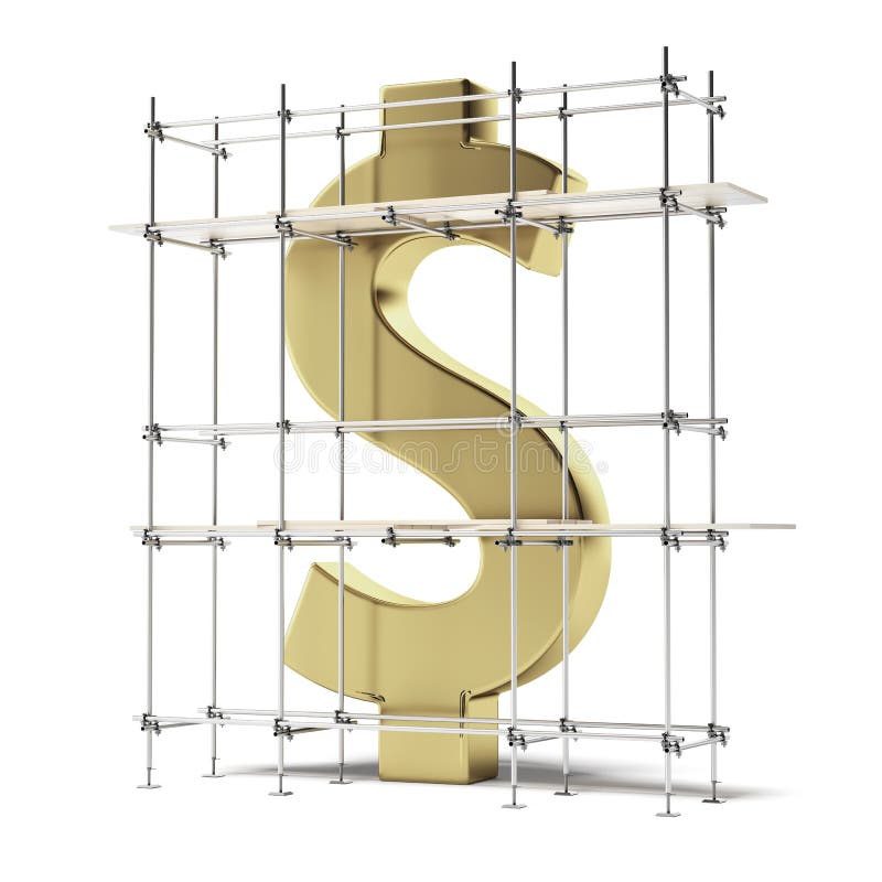 Muestra de dólar de oro con el andamio libre illustration Muestra de dólar de oro con el andamio libre illustration