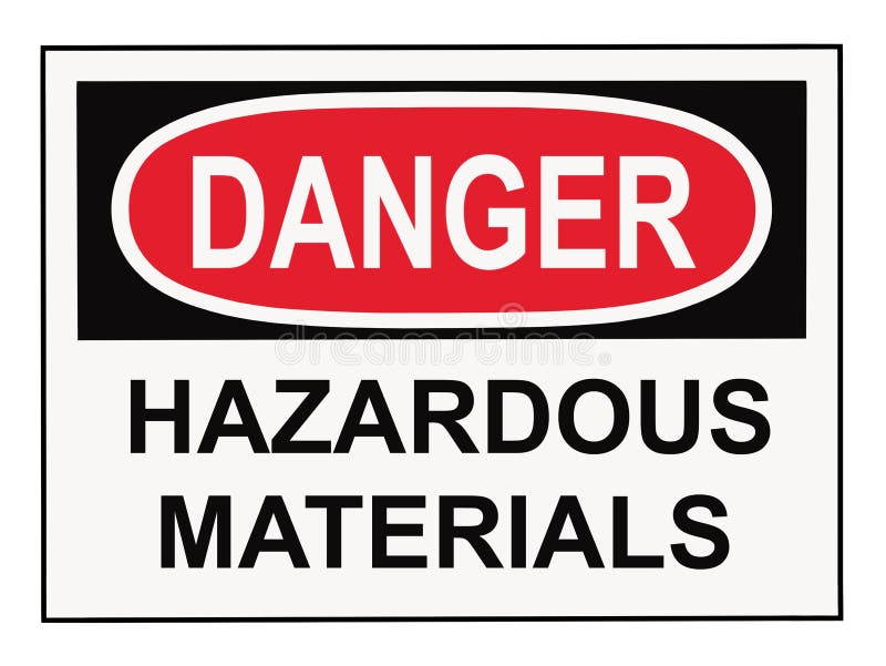 Muestra de los materiales peligrosos del peligro
