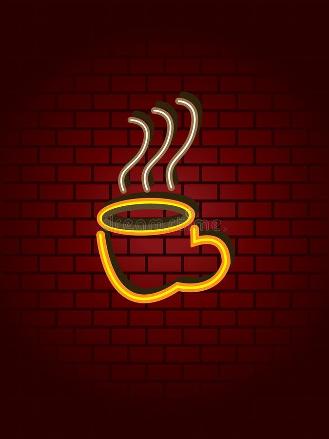 Muestra de neón del café ilustración del vector Muestra de neón del café ilustración del vector