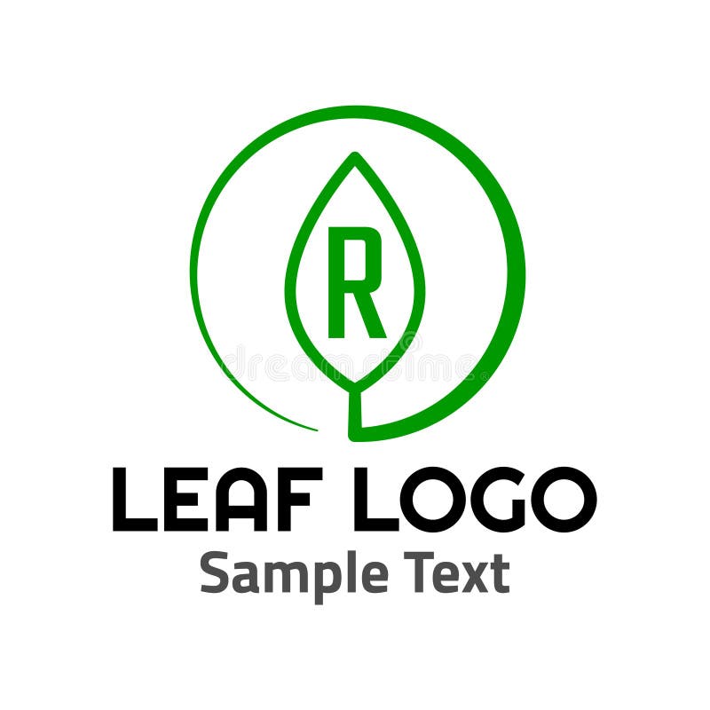 Muestra del icono del símbolo del logotipo de la hoja de ‘R ‘ ilustración del vector Muestra del icono del símbolo del logotipo de la hoja de ‘R ‘ ilustración del vector