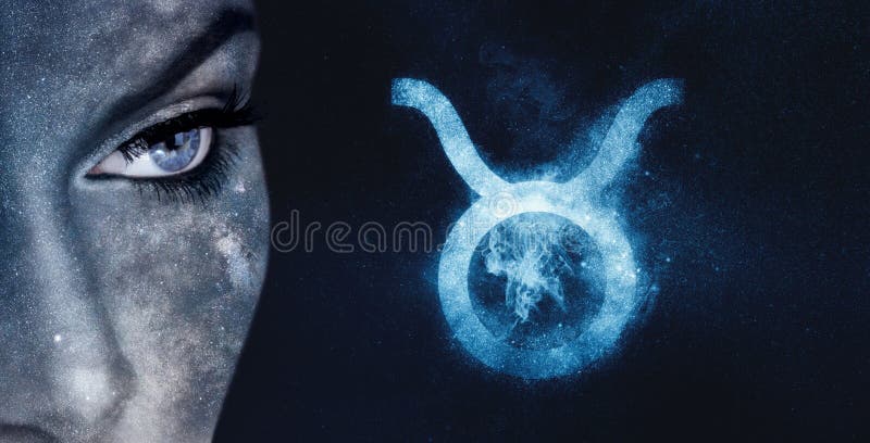 Muestra del zodiaco del tauro Fondo del cielo nocturno de las mujeres de la astrología imágenes de archivo libres de regalías Muestra del zodiaco del tauro Fondo del cielo nocturno de las mujeres de la astrología imágenes de archivo libres de regalías
