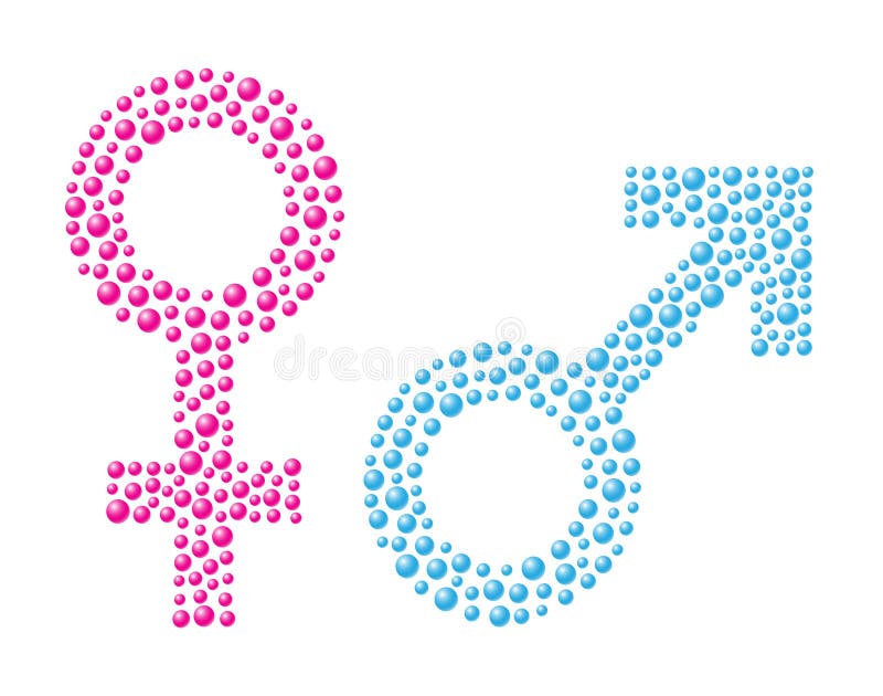 Muestra femenina y masculina stock de ilustración Muestra femenina y masculina stock de ilustración