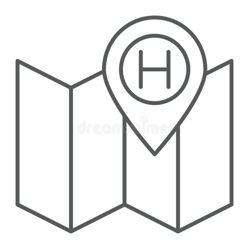 Muestra fina de la línea icono, de la navegación y del viaje, del mapa y del perno de la ubicación del hotel, gráficos de vector, libre illustration Muestra fina de la línea icono, de la navegación y del viaje, del mapa y del perno de la ubicación del hotel, gráficos de vector, libre illustration