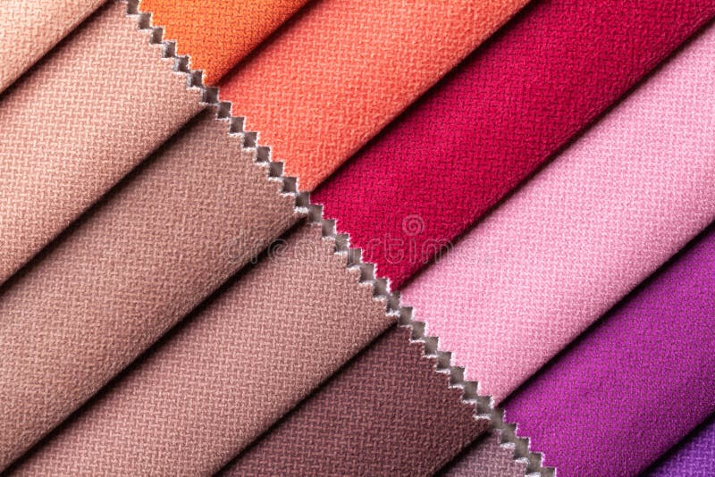 Muestra de terciopelo y terciopelo textil de varios colores