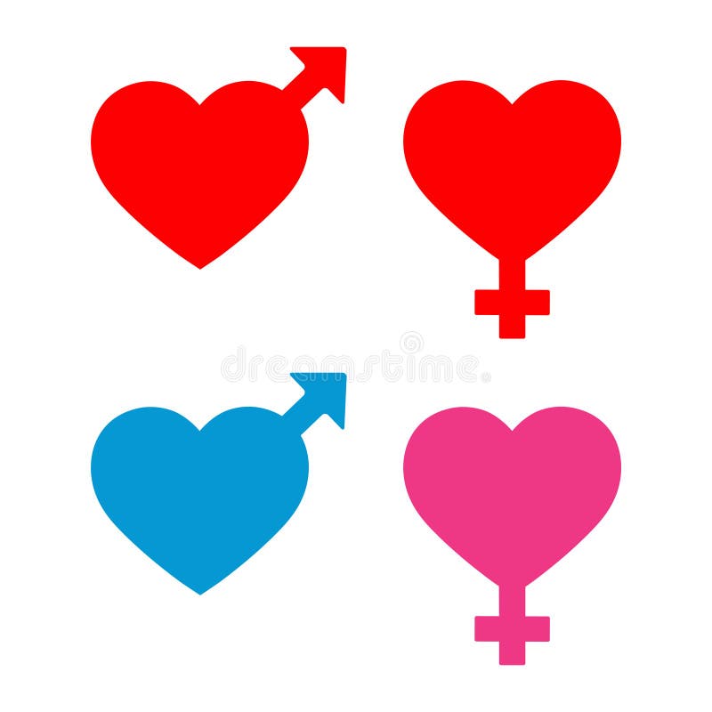 Muestra masculina y femenina en la forma del corazón stock de ilustración Muestra masculina y femenina en la forma del corazón stock de ilustración