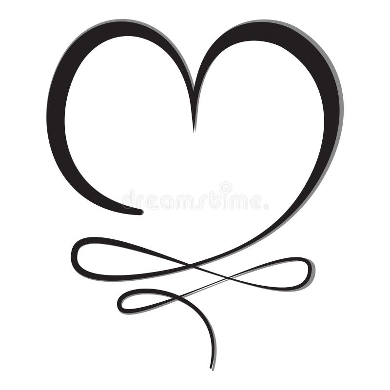 Muestra plana del amor del corazón para siempre ilustración del vector Muestra plana del amor del corazón para siempre ilustración del vector