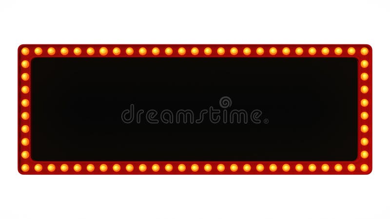 Muestra roja del tablero de la luz de la carpa retra en el fondo blanco representación 3d stock de ilustración Muestra roja del tablero de la luz de la carpa retra en el fondo blanco representación 3d stock de ilustración