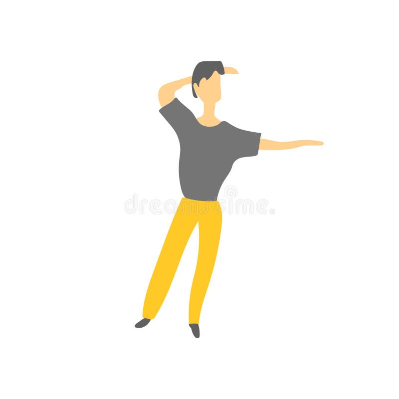 muestra y símbolo de baile del vector del vector del hombre aislados en el fondo blanco, concepto de baile del logotipo del vecto stock de ilustración muestra y símbolo de baile del vector del vector del hombre aislados en el fondo blanco, concepto de baile del logotipo del vecto stock de ilustración