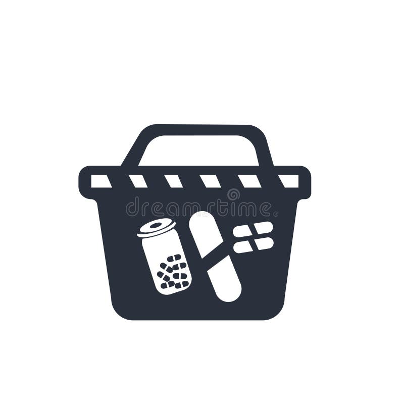 Muestra y símbolo del vector del icono del carro de la compra de la farmacia aislados en el fondo blanco, concepto del logotipo d ilustración del vector Muestra y símbolo del vector del icono del carro de la compra de la farmacia aislados en el fondo blanco, concepto del logotipo d ilustración del vector