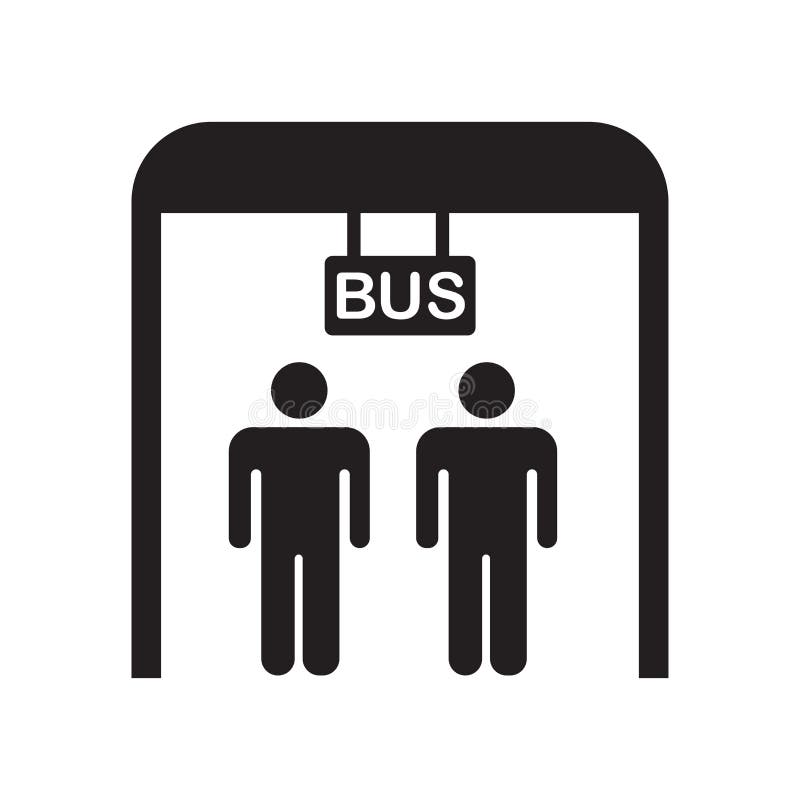 Muestra y símbolo del vector del icono de la parada de autobús aislados en el fondo blanco, concepto del logotipo de la parada de ilustración del vector Muestra y símbolo del vector del icono de la parada de autobús aislados en el fondo blanco, concepto del logotipo de la parada de ilustración del vector