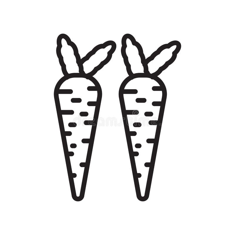 Muestra y símbolo del vector del icono de las zanahorias aislados en el fondo blanco, concepto del logotipo de las zanahorias, sí ilustración del vector Muestra y símbolo del vector del icono de las zanahorias aislados en el fondo blanco, concepto del logotipo de las zanahorias, sí ilustración del vector