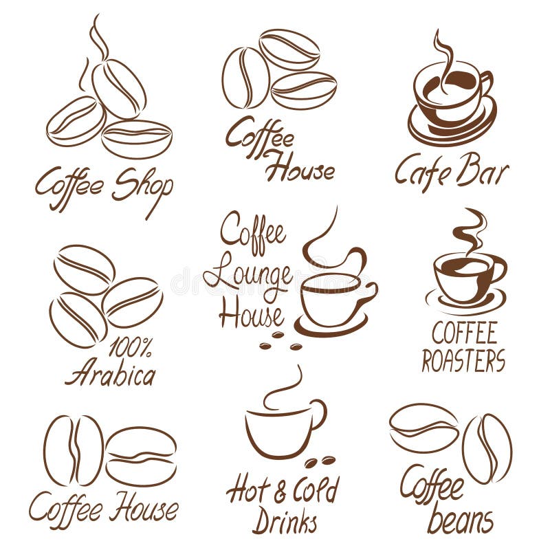 Muestras de la cafetería ilustración del vector Muestras de la cafetería ilustración del vector