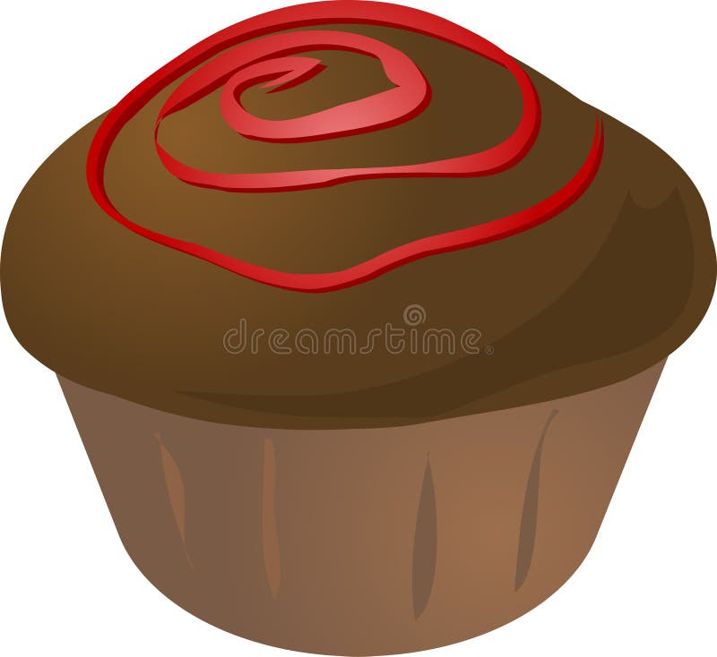 Chocolate with jam swirl cupcake muffin. Vector isometric illustration Vector illustration available for download. Click here for more vectors *****